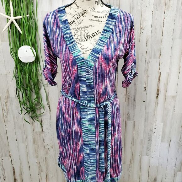 BCBGMaxAzria Faux Wrap Dress Multicolored Size XS - Picture 8 of 8